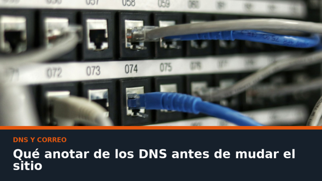 Cables de red, imagen de los DNS del dominio