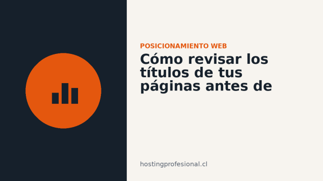Qué revisar en el título y la descripción de cada página